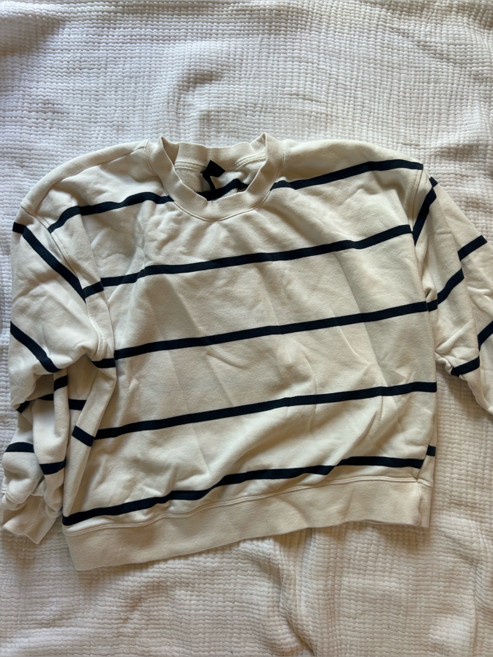 all in motion Cream and Black Striped Pullover